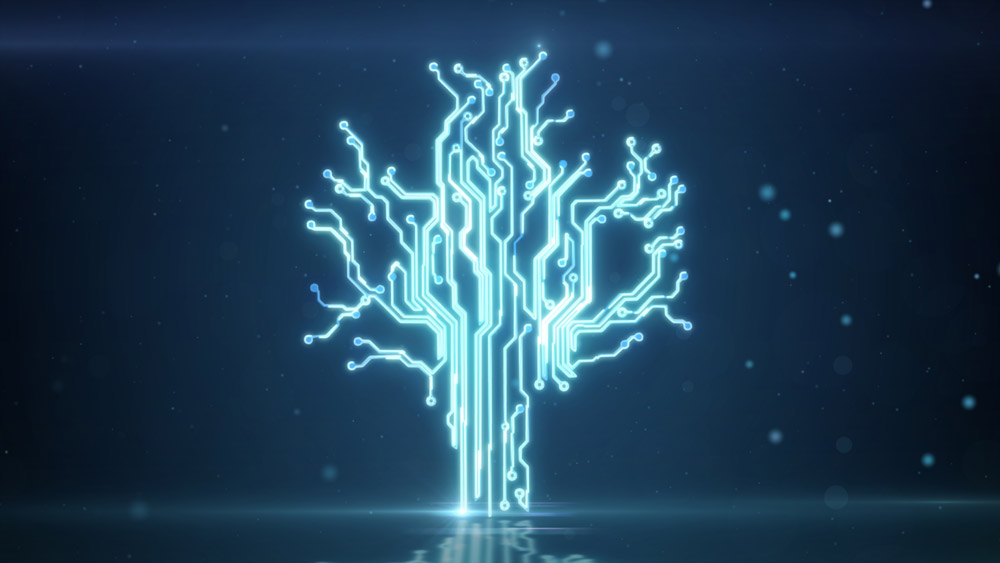 Digital tree. Business intelligence concept.