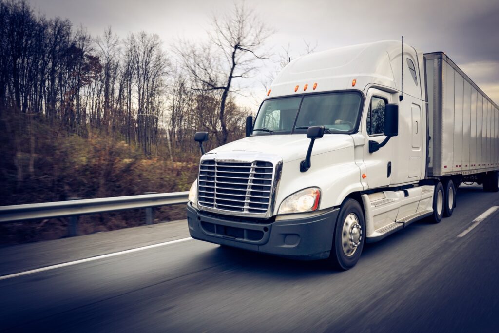 truck driving a route