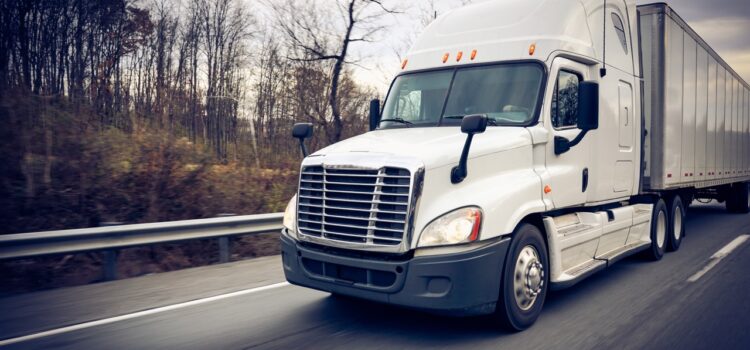 truck driving a route
